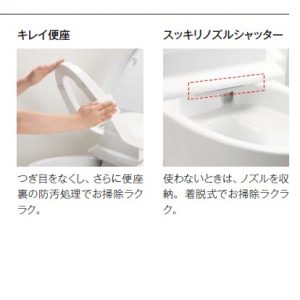 LIXILプレアスＬＳ/ＣＬ４Ａ　トイレリフォームプラン　シャワートイレ　手洗い無し　床排水　排水芯200