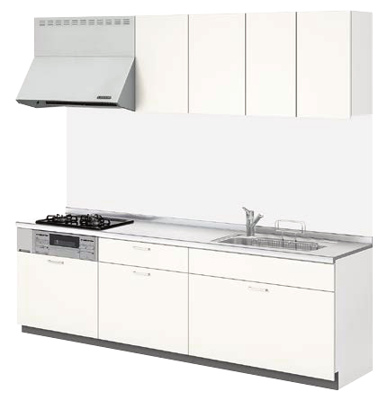 LIXILシエラＳ　基本(トレーボード)プラン　間口255ｃｍ　奥行65/60ｃｍ　食洗機なし　グループ1　キッチンリフォームプラン